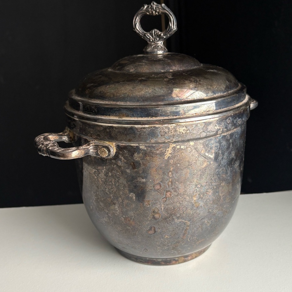 Vintage Silver Plated Ice Bucket Champagne Bottle bucket Sheridan EP Brass